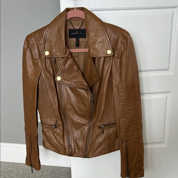 BCBG Leather Moto Jacket - Picture 1 of 9